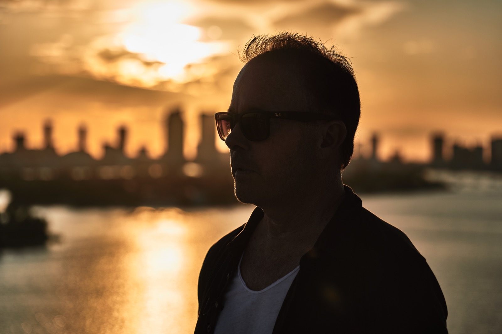 Sunset silhouette portrait